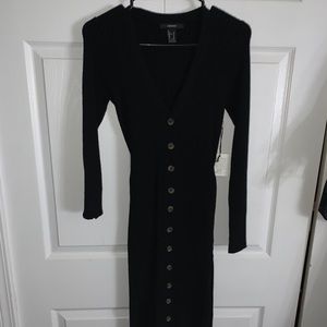 Long f21 black sweater dress